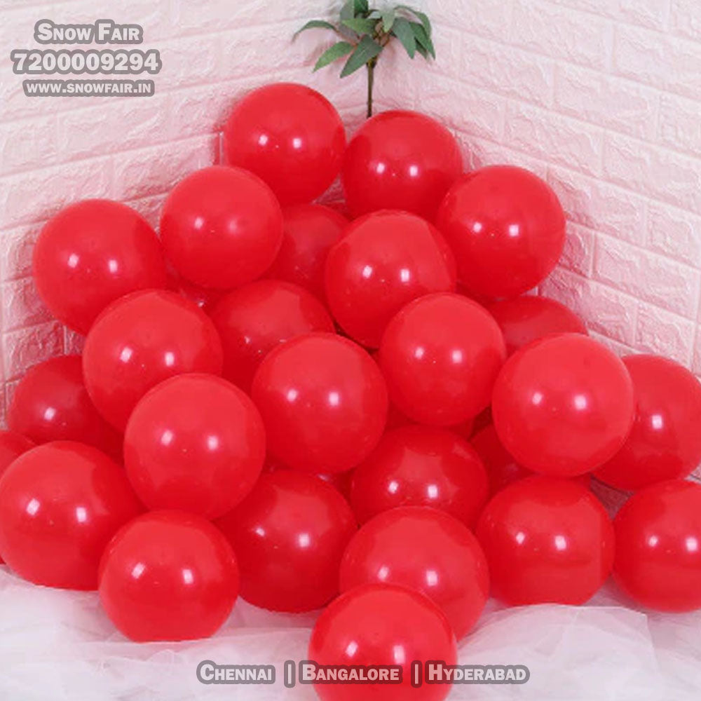 Red Colour Metallic balloons for birthday, Anniversary, Baby